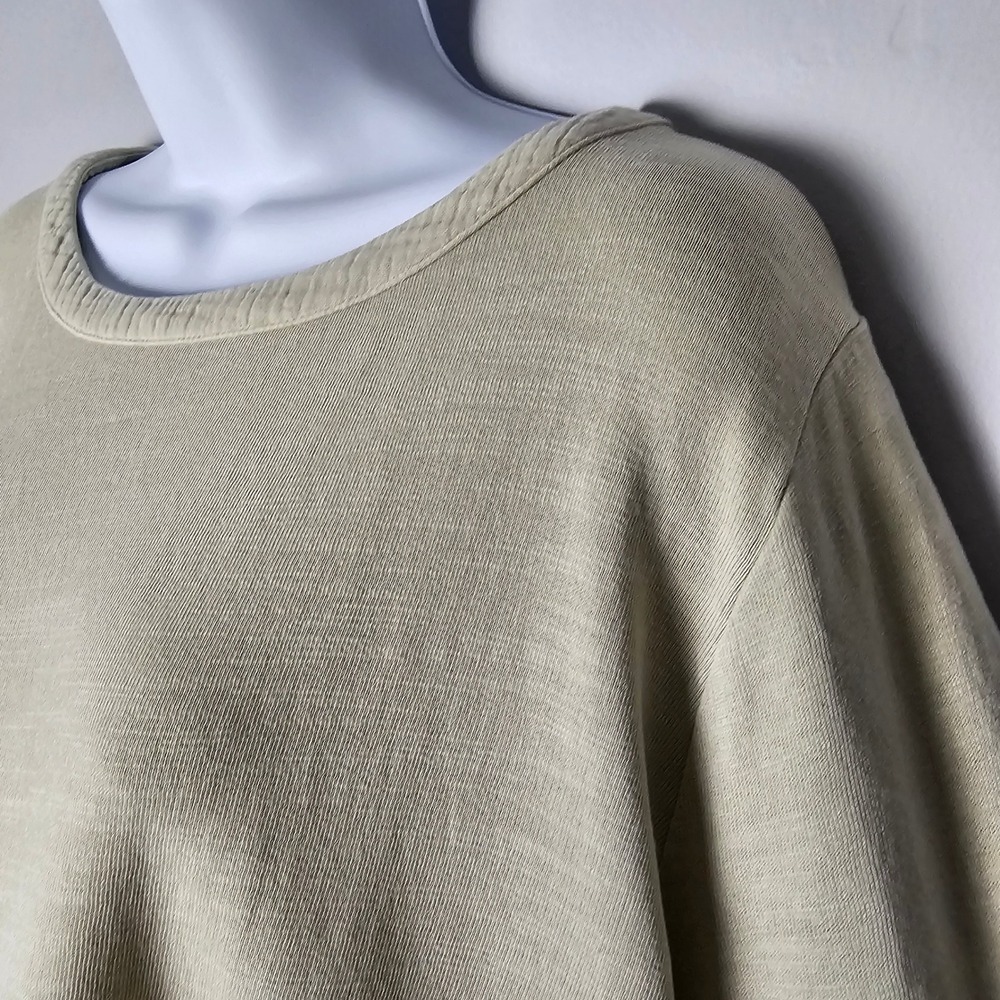 Pure Jill J.Jill Sage Green Organic Cotton Relaxed Fit Tunic Pockets Lagenlook L - Picture 2 of 11